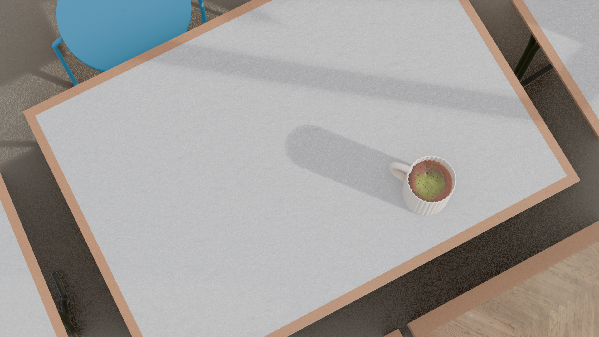 White café table detail